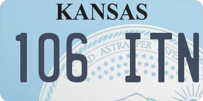 KS license plate 106ITN