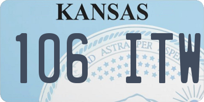 KS license plate 106ITW
