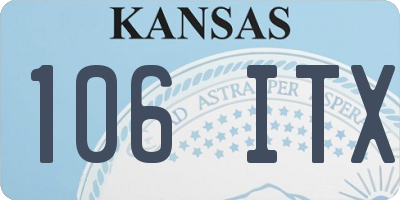 KS license plate 106ITX