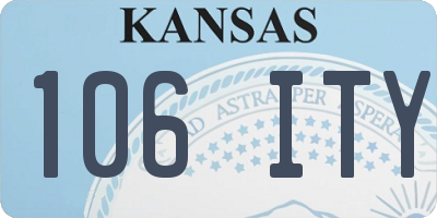 KS license plate 106ITY