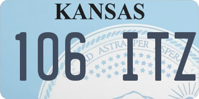 KS license plate 106ITZ