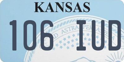 KS license plate 106IUD