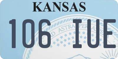 KS license plate 106IUE