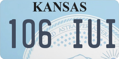 KS license plate 106IUI