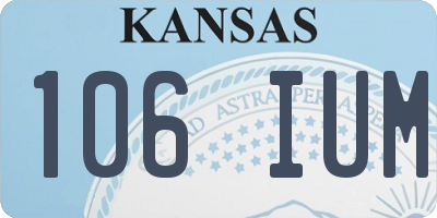 KS license plate 106IUM