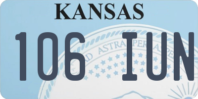 KS license plate 106IUN