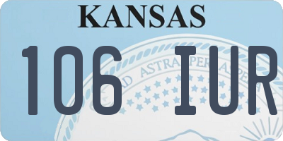 KS license plate 106IUR