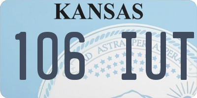 KS license plate 106IUT