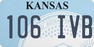 KS license plate 106IVB