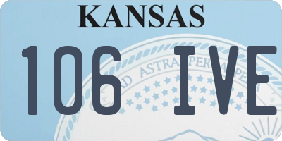KS license plate 106IVE