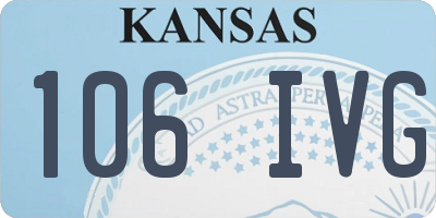 KS license plate 106IVG