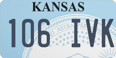 KS license plate 106IVK