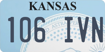KS license plate 106IVN