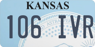 KS license plate 106IVR