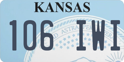 KS license plate 106IWI