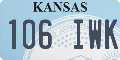 KS license plate 106IWK