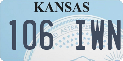 KS license plate 106IWN