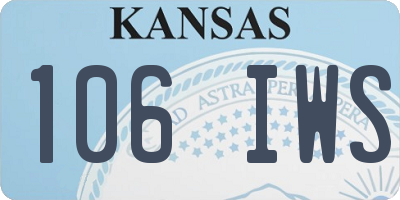 KS license plate 106IWS