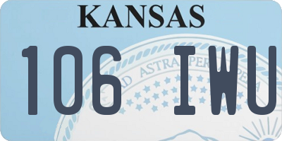 KS license plate 106IWU
