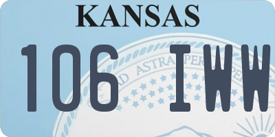 KS license plate 106IWW