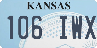KS license plate 106IWX