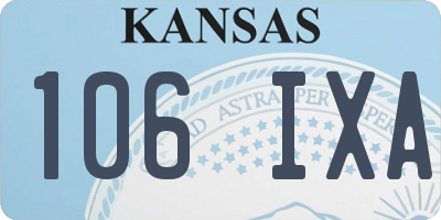 KS license plate 106IXA