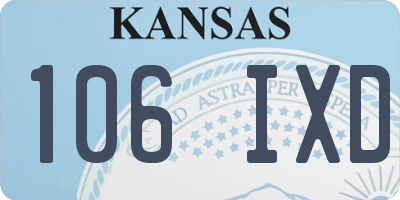 KS license plate 106IXD