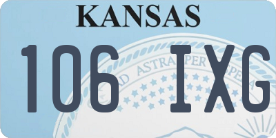 KS license plate 106IXG