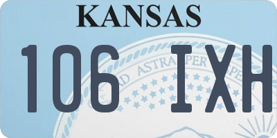KS license plate 106IXH