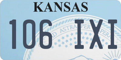 KS license plate 106IXI