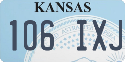 KS license plate 106IXJ