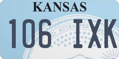 KS license plate 106IXK