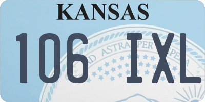KS license plate 106IXL