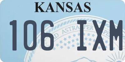 KS license plate 106IXM