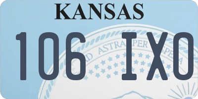 KS license plate 106IXO