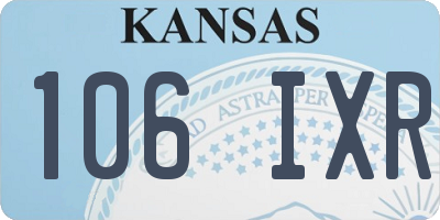 KS license plate 106IXR
