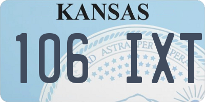 KS license plate 106IXT