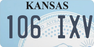 KS license plate 106IXV