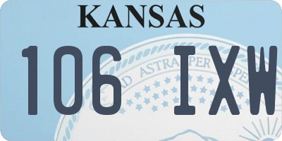 KS license plate 106IXW