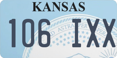 KS license plate 106IXX