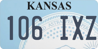 KS license plate 106IXZ
