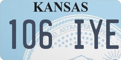 KS license plate 106IYE