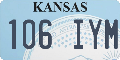 KS license plate 106IYM