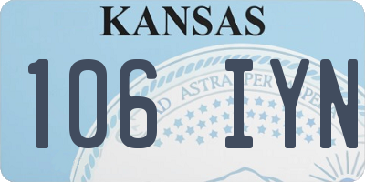 KS license plate 106IYN