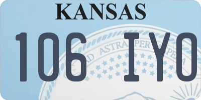 KS license plate 106IYO