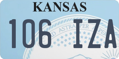 KS license plate 106IZA