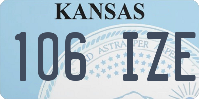 KS license plate 106IZE