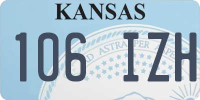 KS license plate 106IZH