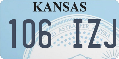 KS license plate 106IZJ