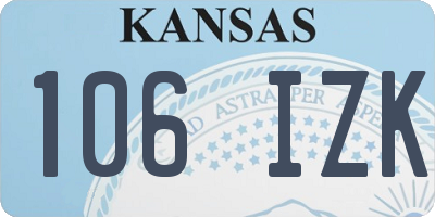 KS license plate 106IZK